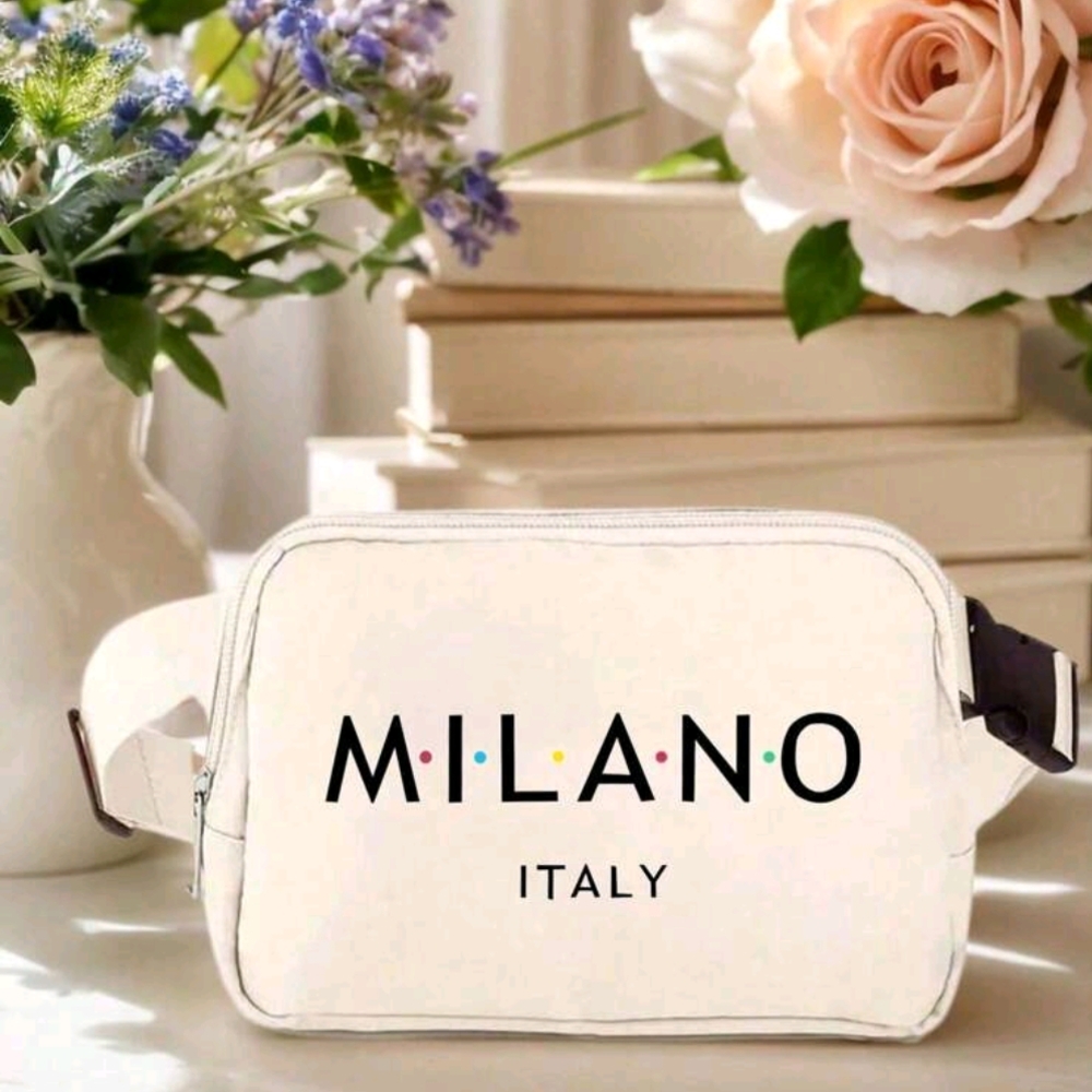 Milano Italy Pattern Mini Crossbody Bag, Adjustable Strap Italia Print